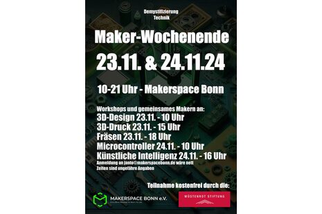 Maker-Wochenende am 23. & 24.11.2024